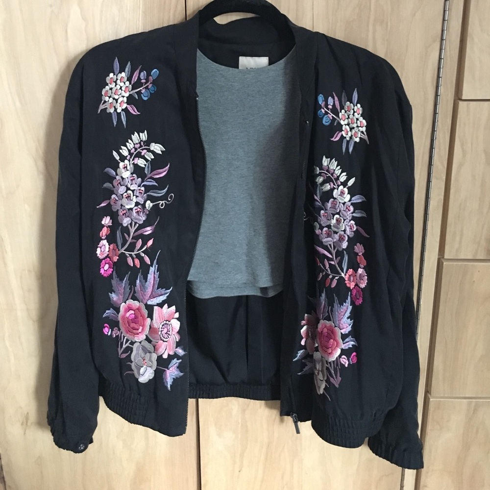 a. moss embroidered bomber jacket